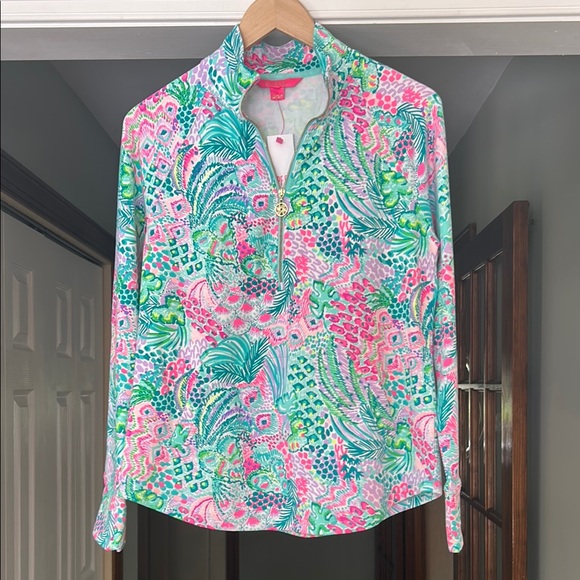 Lilly Pulitzer Tops - Lilly Pulitzer Colorful Long Sleeves 1/2 Zip Pullover Jacket Top Sweatshirt Sz S